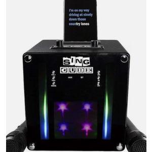 Singcube Rechargeable Bluetooth Karaoke Machine Lights and Two Microphone 5w