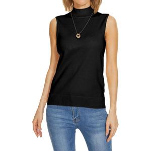 INKOFF Sleeveless Mock Neck Turtleneck Knit Tops Women Dressy Casual Sweater Vest Business Work Tank (3X)