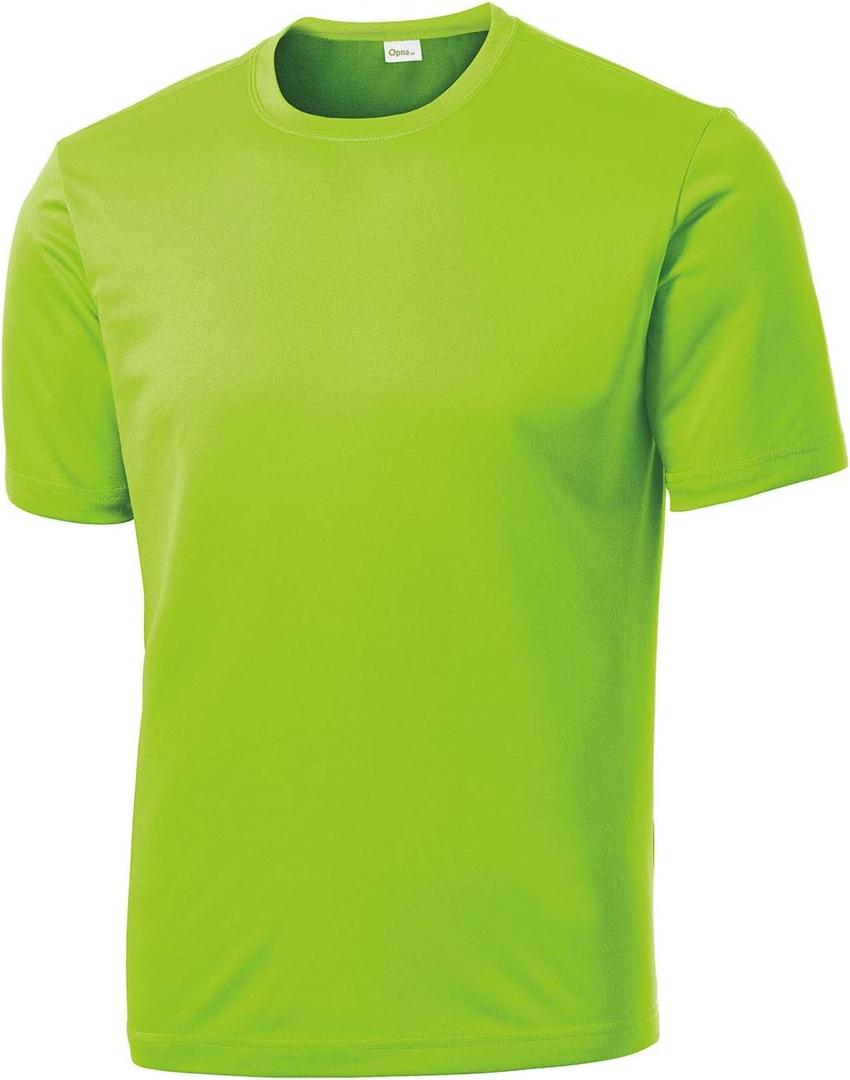 Opna Men's Big & Tall Short Sleeve Moisture Wicking Athletic T-Shirts Regular Sizes & XLT's (Green, XL)
