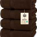 Utopia Towels 4 Pack Premium Bath Towels Set, 27 by 54 Inches, 100% Ring Spun Cotton 600GSM, Lightweight and Highly Absorbent Quick Drying Towels, Perfect for Daily Use, Dark Brown