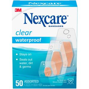 Nexcare Waterproof Clear Bandages, Covers And Protects, Assorted Sizes, 3 Packs, 150 Count