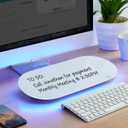 TSJ OFFICE Glass Desktop Whiteboard - 17 X 7 Inches Small Dry Erase Board with Blue Light, Glass White Board Surface Notepad with 1 Drawer, Desk Organizers for Office, Home, School Supplies