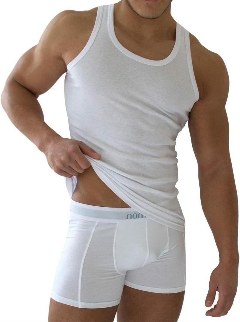 Payden Mens 1 Pack Cotton Vests 100% Soft Breathable Undershirts Sleeveless (Medium, White)