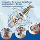 Bathroom Sink Drain Strainer (Pack of 2), Pop-up Sink Drain Strainer with Removable Stainless Steel Strainer Basket Hair Catcher, Bathroom Sink Strainer for Bathroom Sink Stopper Replacement.
