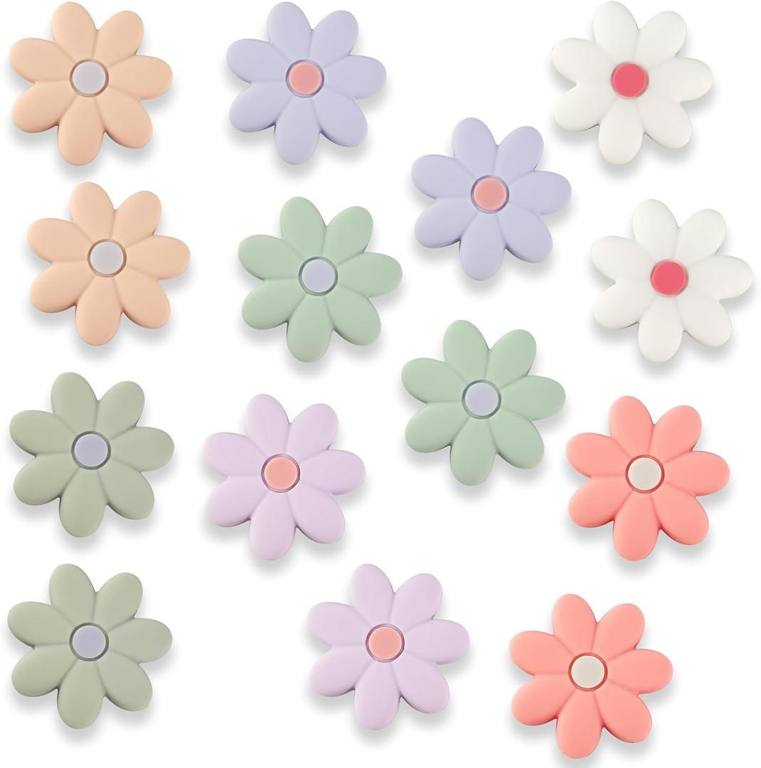 5 x Silcone Flower Magnets Refrigerator - 14 PCS, 7 Color Locker Accessories Fridge Magnet Locker Decor, Cute Whiteboard Magnets, Locker Decorations