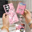 Toycamp for Samsung Galaxy S25 Ultra Case - Compatible with Magsafe Credit Card Holder Wallet Magnetic Cute Women Teen Girls Kawaii Girly Unique Flower Design Phone Cover for Samsung S25 Ultra