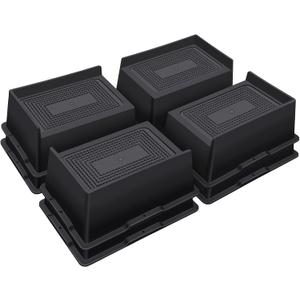 ANNKUT Bed Risers 3 Inch Heavy Duty,Oversized Couch Risers, Extra Wide Furniture Risers for Sofa Table Desk Headboard Chair Lifting,Rectangle Risering Blocks Support 6000 lbs(8 Pack Black)