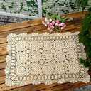 Cotton Handmade Crochet lace Table Runners Rectangular Tablecloth Doilies Doily Table Dresser Scarf Dcor,19x23Inch,Beige