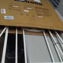 BABELIO New Version Baby Gate with Cat Door Adjustable,29-40" Metal Pet Door for Stairs & Doorways,Pressure Mounted,No Tools Needed,White