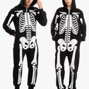 Spooktacular Creations Halloween Skeleton Costume, Unisex Skeleton Costume Jumpsuit for Adult Halloween Themed Parties, XL
