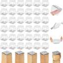 36Pcs Square Chair Leg Floor Protectors, Silicone Chair Feet Caps to Protect Tile Floors, Felt Pads Furniture Leg Caps Covers from Scratches and Noise (Clear, Small Fit:0.76"-1.02")
