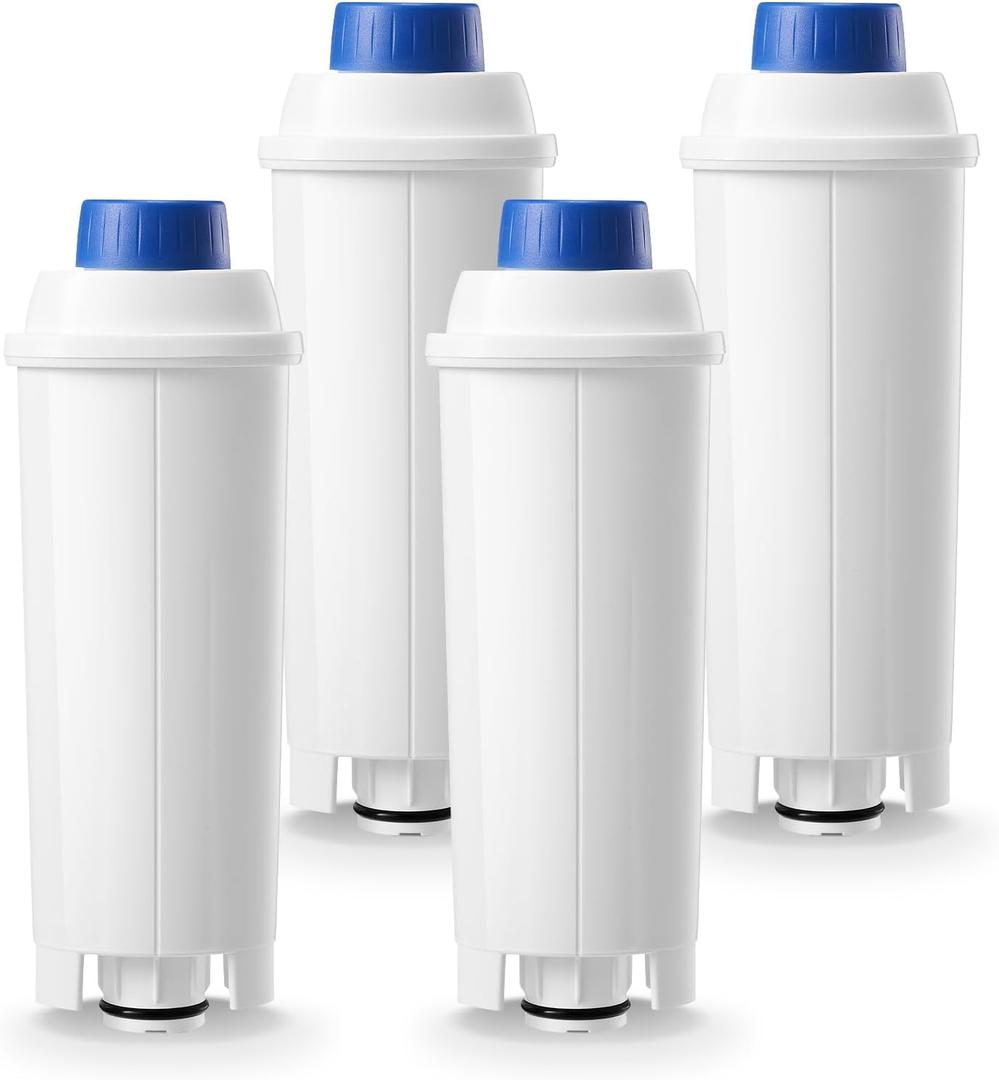 Water Filter Replacement for DeLonghi Coffee Machines  Compatible with Magnifica EVO, Dinamica, Eletta, ECAM Series  Fits DLSC002 (4-Pack)