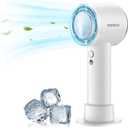 MOMAX Portable Handheld Fan, Speed(1-100) Adjustable Mini Fan, 3000mAh Battery Rechargeable Personal Fan, Digital Display, Gifts for Women Men Travel, Camping, Outdoor, White