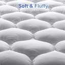 MATBEBY Bedding Quilted Fitted Full Mattress Pad Cooling Breathable Fluffy Soft Mattress Pad Stretches up to 21 Inch Deep, Full Size, White, Mattress Topper Mattress Protector