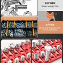 57 Pcs Nut and Bolt Thread Checker - 21 Standard + 17 Metric Thread Gauges | 19 Drill Bit Gauges, Wall-Mountable Bolt Size Finder for Fastener & Drill Bit Identification