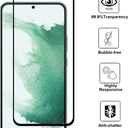 [2 Pack Tempered Glass Screen Protector Frontier Protective Protector for Samsung Galaxy S22 2022 Black with Fingerprint Sensor