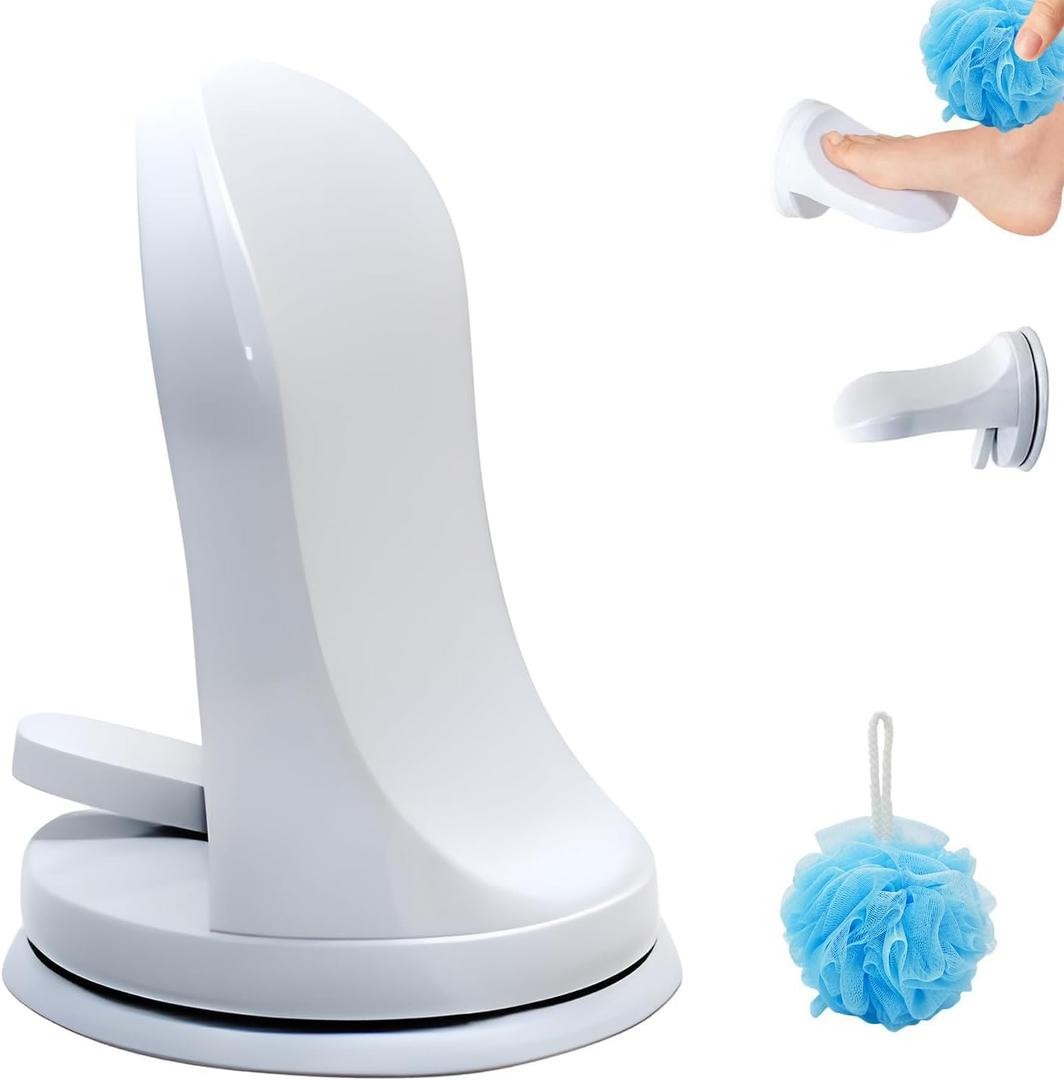 Shower Step - Shower Foot Rest for Shaving Legs, No-Hole Design, Strong Suction Cup, Non-Slip Bathroom Foot Pedal for Inside Shower Shaving Legs (1Pc)