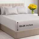 Extra Deep King Sheet Set - 6 Piece Breathable & Cooling Sheets - Hotel Luxury Bedding Set with 18-24 Inch Extra Deep Pockets - Easy Fit - Super Soft, Wrinkle Free and Comfy - Light Grey, King Size