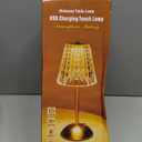 Liliful 1 Pcs LED Portable Cordless Table Lamp Touch Battery Operated Rechargeable Gold Desk Lamp 3 Color Dimmable for Bedroom Living Room Dining (Gold,Rose Style)