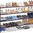 KIMBORA 4 Tier Long Shoe Rack for Closet