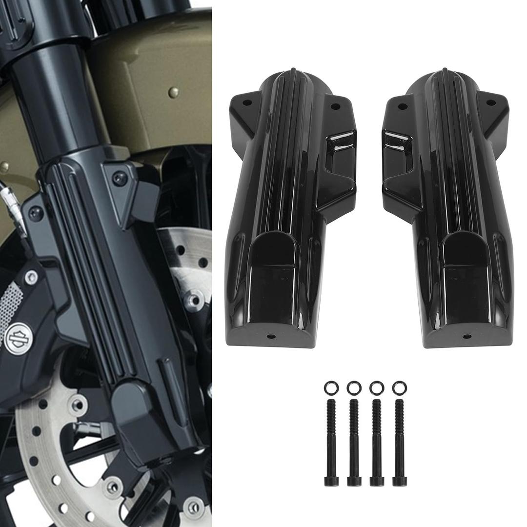 GUDITEM Motorcycle Lower Fork Covers Fit for Harley Electra Street Road Glide King FLHR FLTRX FLHX 2014-2022 (Black)