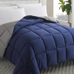 Cosybay Down Alternative Comforter (Blue/Grey, Cal-King) - All Season Soft Quilted California King Size Bed Comforter - Duvet Insert with Corner Tabs -Winter Summer Warm Fluffy, 104x96 inches