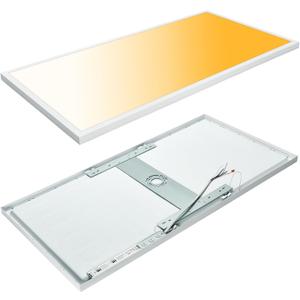 2x4 FT LED Flat Panel Light Surface Mount 5000K-4000K-3000K Switchable & 0-10V Dimmable, 30W-40W-50W Selectable Flush Mount Ceiling Light 24x48 inch, ETL Listed, 100-277V, White, 2 Pack