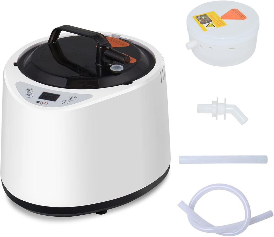 Smartmak Sauna Steamer Pot, Portable 2 Liters Steam Generator with Remote Control, 1000W Home Spa Machine with Timer Display Mist Moisturizing Herbal Box for Personal Body Detox, 110V US Plug, White