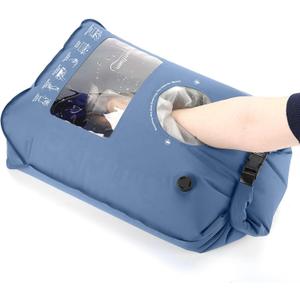 Wash Bag Portable Washing Machine for Camping Travel Laundry Washing Clothes Manual Washer Dry Bags Hand Wash for Outdoor Traveller RV Backpacking Adventures Cruise and Vacation Essentials (Lake Blue)