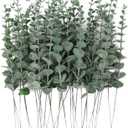 RECUTMS 36PCS Eucalyptus Leaves Stems 15Inch Artificial Green Leaf Branches Plant Bundle for Indoor Outdoor Home Office Wedding Centerpiece Flower Bouquet Floral Arrangement Table Farmhouse Decoration