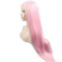 Melody Long Silky Straight Wigs Pink Wigs Synhetic Lace Front Wigs Baby Pink Hair Heat Resistant Fiber Hair For Women Cosplay Wigs