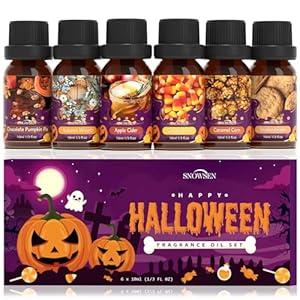 Halloween Essential Oil Set, SNOWSEN Fall Fragrance Oils for Diffuser Oil Scents, Candle Making, Soap Making, Candy Corn, Chocolate Pumpkin Pie, Autumn Wreath, Apple Cider, Caramel Corn, Snickerdoodle