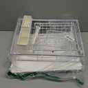 Space-Saving 3-Piece Dish Drainer Rack Set: Efficient Kitchen Organizer for Quick Drying and Storage - Includes Cutlery Holder and Drainboard - Maximize Countertop Space, White