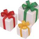 Box Ornaments Set, with Warm Glowing Light Decor Outdoor/Indoor, Versatile Festival Display, Flexible Placement for Tabletops, Mantels, Parties, Weddings L
