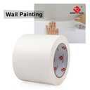 BOMEI PACK 4 inch White Masking Tape, Paint Masking Paper, 55 yds Length x 4" Width, Multi-Surface Adhesive Painting Tape, for Painting, DIY, Arts, Crafts, Labeling
