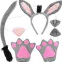 FRCOLOR Donkey Costume Set with Ears Headband Bow Tie Tail Skirt for Boy Girl Fun Dress-up for Halloween Cosplay Animal Theme Parties