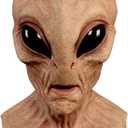 GTETKDE Creepy Alien Mask Realistic Alien Full Head Mask Latex Mask for Halloween Cosplay Costume Party 2025 (One Size, B-nude)