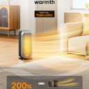 DREO Quiet Space Heater, 1500W Portable Heaters for Indoor Use with Remote, 70° Oscillation, Fast and Safety Electric PTC Ceramic for Desk Office Bedroom, 12H Timer