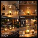Cordless Table Lamp - Rechargeable LED Lamp with 2000mAh Battery, 3 Color Stepless Dimming & Touch Control, Portable Lamp for Indoor Outdoor, Bedroom, Restaurant, Bar, Patio, Camping, Gold
