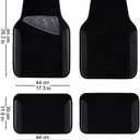 CAR PASS Waterproof Universal Fit Car Floor Mats, Faux Leather Car Carpet Mats, Black Car Mats with Anti-Slip Nibbs Backing & Driver Heel Pad Fit for SUV,Vans,sedans, Trucks,Set of 4pcs(All Black)