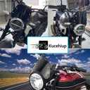 Kucehiup Motorcycle Windshield Universal Wind Deflector Windscreen Sports Visor Fit 5 to 7" Round Headlights