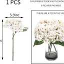Kimura's Cabin 6pcs Fake Flowers Artificial Silk Hydrangeas Flower Faux Hydrangea with Stems for Wedding Party Bouquets Arrangement Home Table Centerpieces Decoration(Lvory White)