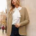 GRACE KARIN Sweater Blazers for Women 2025 Casual Button up Cardigan Sweater Open Front Knit Blazer Jacket with Pockets (M)