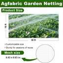 Agfabric Garden Netting 16'x30' Insect Pest Barrier Bird Netting for Garden Protection,Row Cover Mesh Netting for Vegetables Fruit Trees and Plants,White