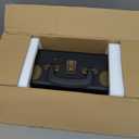 Vinyl Record Player 3-Speed Bluetooth Suitcase Portable Belt-Driven Record Player with Built-in Speakers RCA Line Out AUX in Headphone Jack Vintage Turntable (Black)