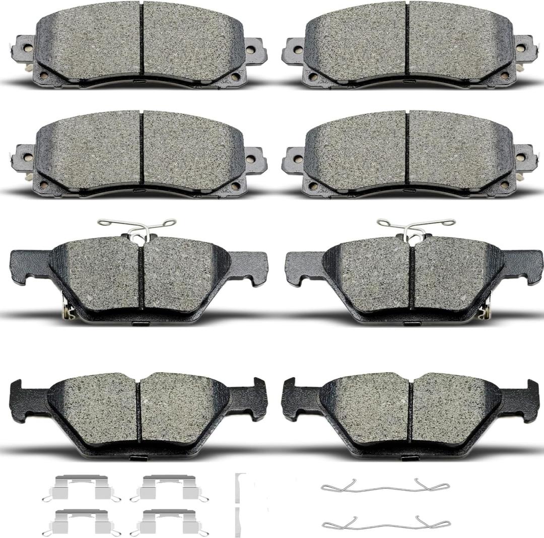 D2045 D1808 Front Rear Ceramic Brake Pads With Clips Fit For 2019-2022 Subaru Forester, For 2020-2022 Subaru Crosstrek Legacy Outback