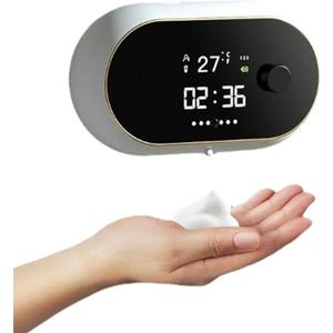 Automatic Soap Dispenser Foam Bathroom: Wall Mount Rechargeable Touchless Adjustable Auto Smart Electric Plastic Black Foaming Soap Dispenser with Clock - Kitchen - Hand Dish Lotion Couple Kids White Automatic Soap Dispenser Foam Bathroom: Wall Mount Rechargeable Touchless Adjustable Auto Smart Electric Plastic Black Foaming Soap Dispenser with Clock - Kitchen - Hand Dish Lotion Couple Kids White