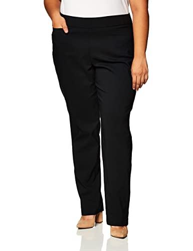 Briggs New York Women's Plus Size Super Stretch Millenium Welt Pocket Pull on Pant Black, 20WS