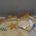 Jecery Set of 6 Ocean Coastal Sea Beach Christmas Stockings 18 x 11 Inch Burlap Christmas Socks with Marine Biology Coral Shell Seahorse Starfish Xmas Holiday Fireplace Mantel Hanging Decoration