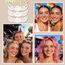5 x Pride Rainbow Glitter Freckles Face Tattoo Sparkle Heart Freckles Makeup Patches Temporary Tattoos Stickers Cute Rainbow Body Sweetheart Outfit Accessories for Women Festival Parade Rave(pride9)